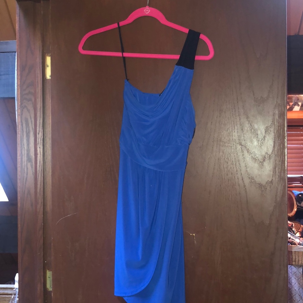 M Charlotte Russe Blue One Strap Dress (Black)